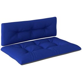 2 Seater Pallet Cushions Outdoor 3.9 Thick Replacement Cushions - Tufted Design For Garden, Patio, Navy Blue (Color: navy blue)