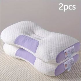 YBZ 3D Knitted Cotton Massage Pillow(2pack) (Color: Purple)
