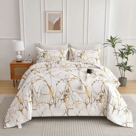 3pcs duvet cover set queen (duvet cover*1+Pillowcase*2) Extremely diverse styles (Style: Marble White)