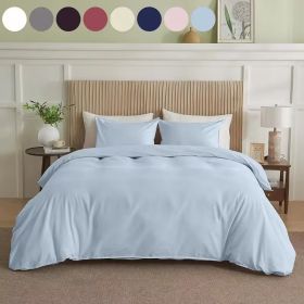 Serta Simply Clean Solid Duvet cover Twin (Color: Blue, size: TWIN)