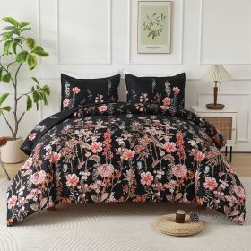 3pieces Comforter set Queen (Comforter *1+Pillowcase*2) Extremely diverse styles (Style: HeiSeFanHua)