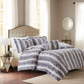 4PC Faux Fur Comforter Set (Color: as Pic)