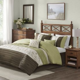 Embroidered 7 Piece Comforter Set (Color: as Pic)