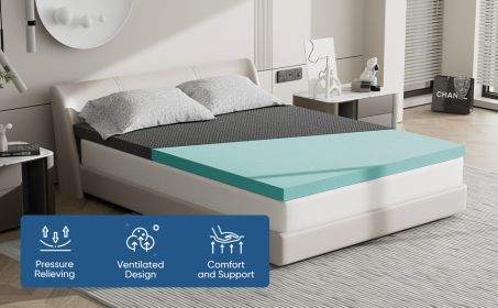 The memory foam mattress is covered with skin-friendly nano ice silk (Color: black, size: QUEEN)